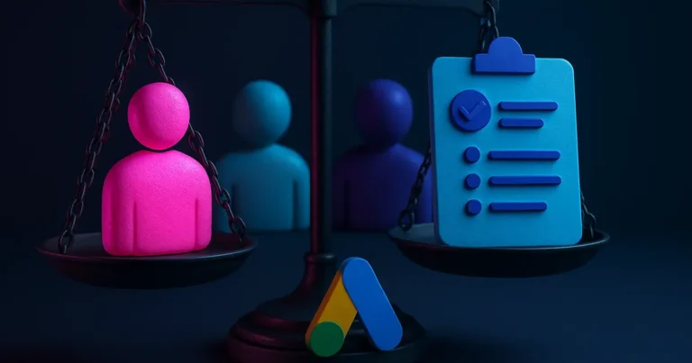 Ilustracao editorial sobre Custo por lead no Google Ads: diagnóstico e qualidade dos leads